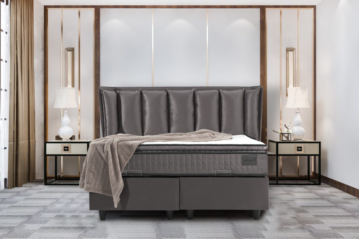Κρεβάτι Alkioni Grey Velvet - Image 7