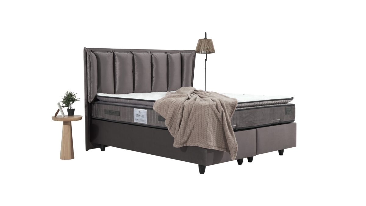 Κρεβάτι Alkioni Grey Velvet - Image 4