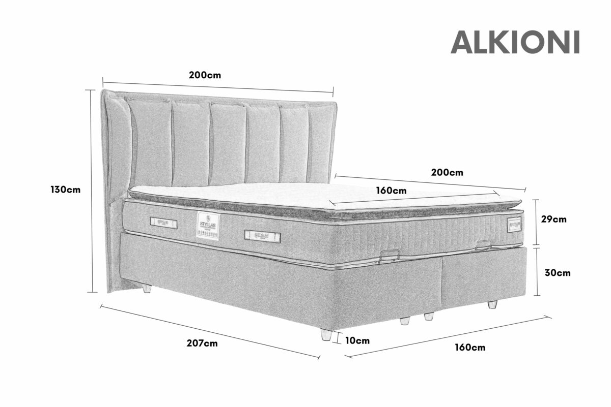 Κρεβάτι Alkioni Grey - Image 3