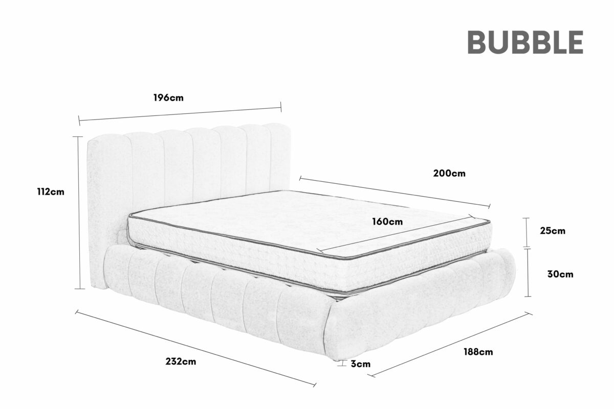 Κρεβάτι Bubble Bukle Grey - Image 3