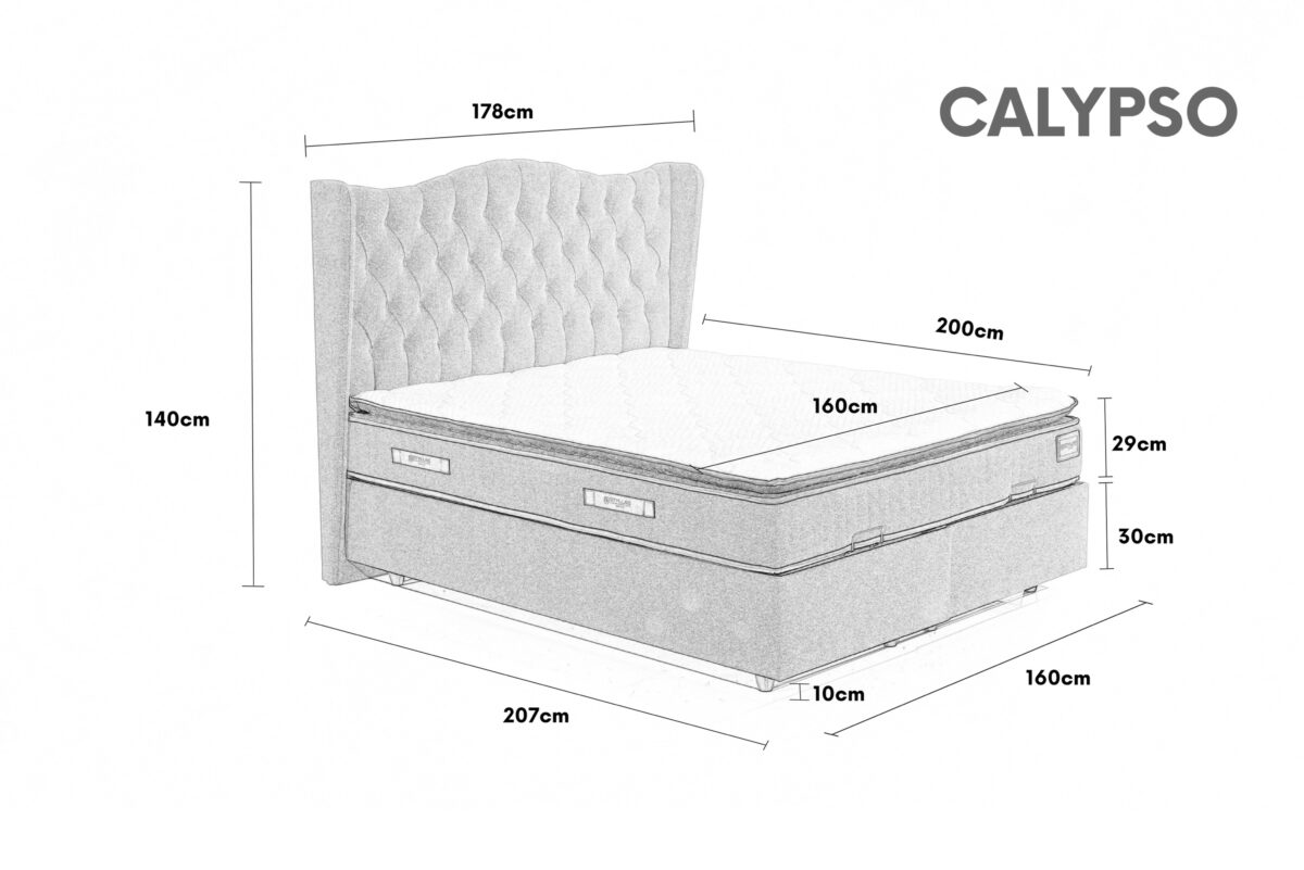 Κρεβάτι Calipso Bukle Cream - Image 3
