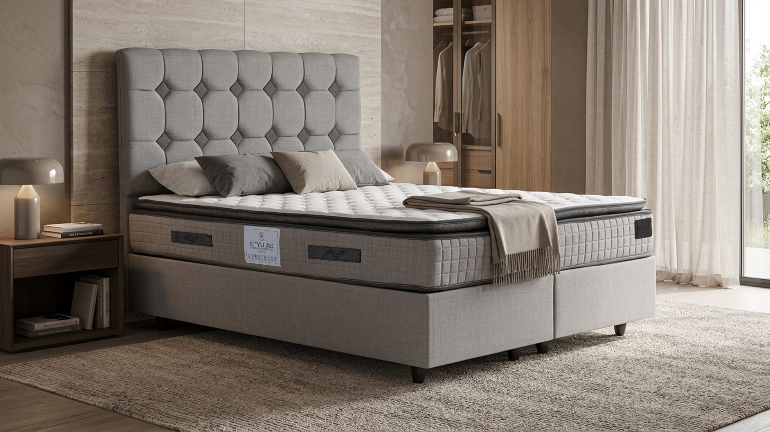 Κρεβάτι Clio Grey Linen