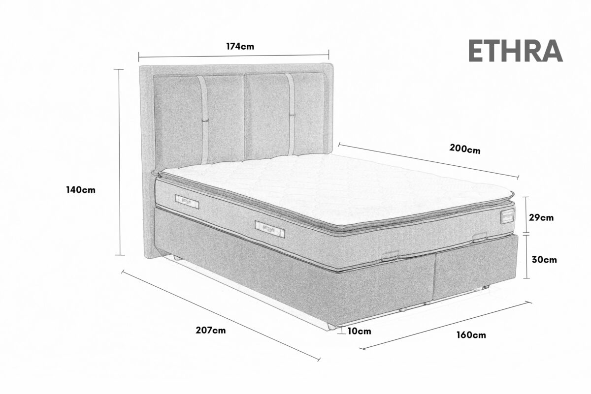 Κρεβάτι Ethra Brown Velvet - Image 2