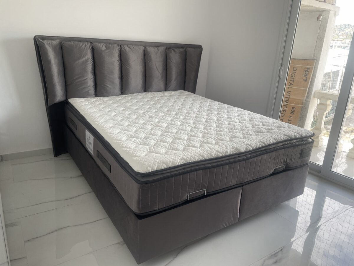 Κρεβάτι Alkioni Grey Velvet - Image 8