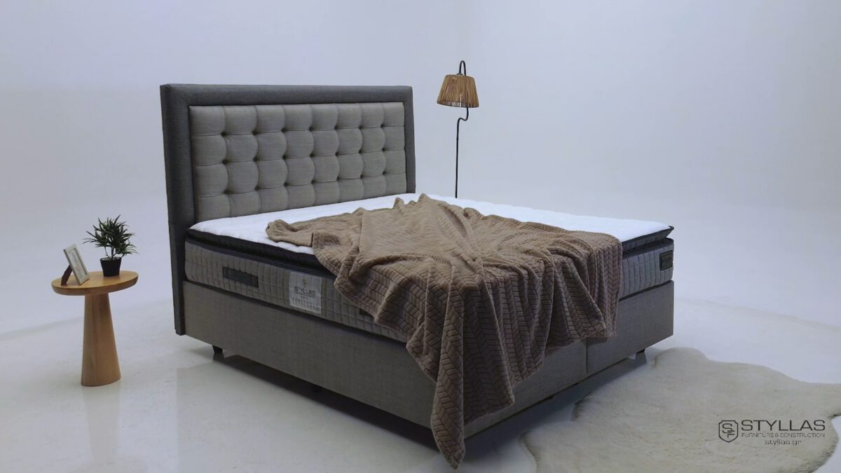 Κρεβάτι Ariadni Grey Linen - Image 4