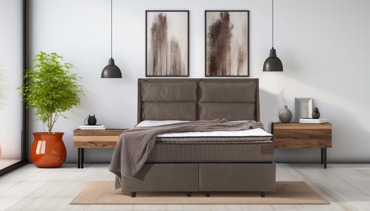 Κρεβάτι Nefeli Brown Velvet - Image 4