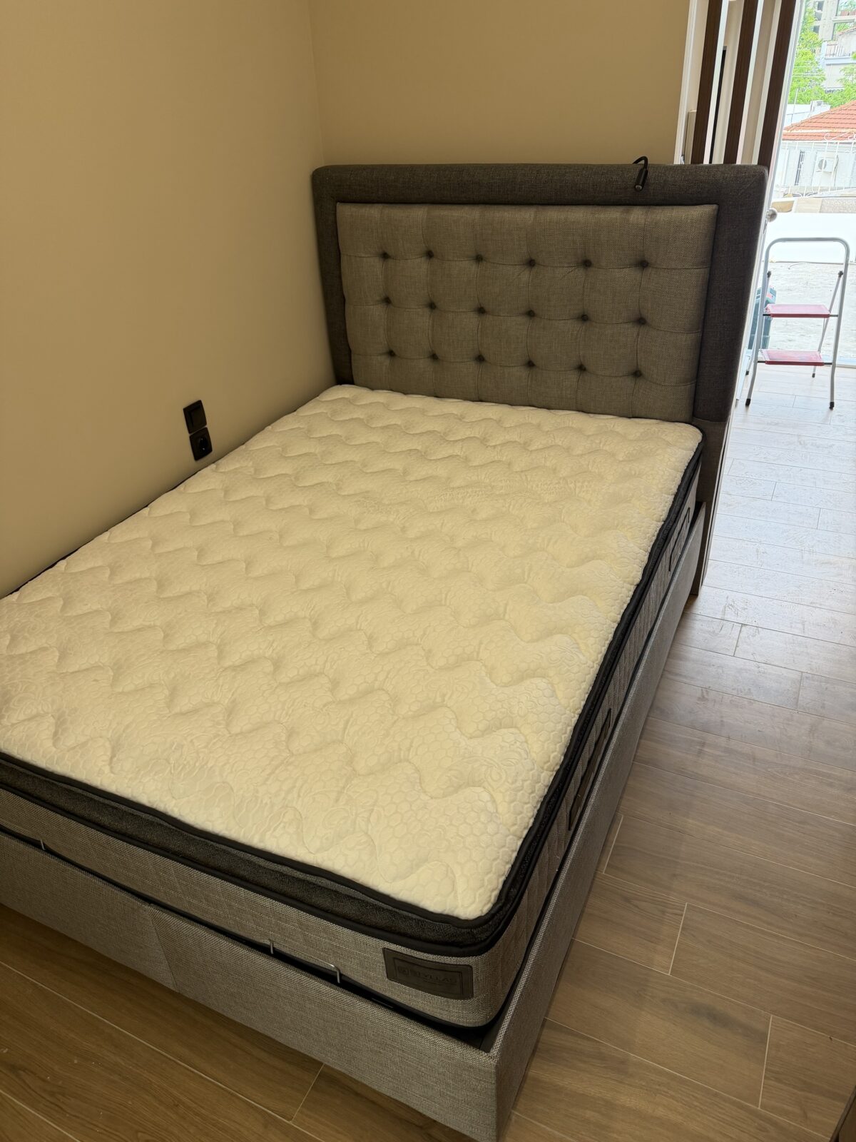 Κρεβάτι Ariadni 140 x 200 Grey Linen (μαζί με στρώμα) - Image 7